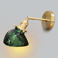 Siopsrl| Rotatable Wall Light for Adults Bedroom Metal Single Light Green and Brass Wall Lamp