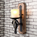 Siopsrl| Candlestick Wall Lamp Country Style Opal Glass 1/2-Light Black and Gold Wall Fixture with Resin Anchor Design