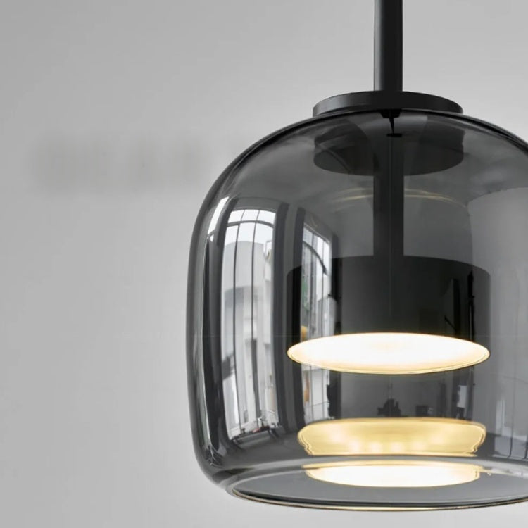 Siopsrl| Nordic Black Glass Pendant Light Fixture - Modern Hanging Lamp for Kitchen Island & Dining Room