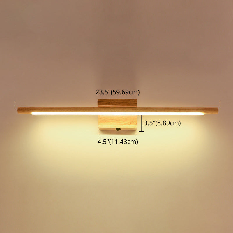 Siopsrl| Wood LED Wall-Mounted Lighting Simplicity Residence Wall Lamp Lights for Bathroom