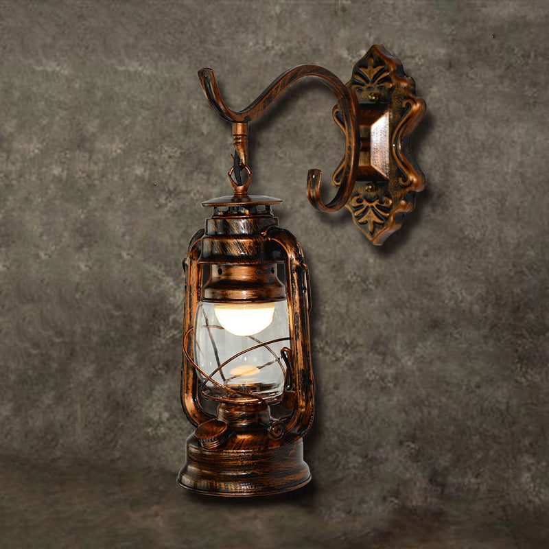 Siopsrl| 1 Light Bright Glass Wall Lamp Light Coastal Bronze Kerosene Living Room Lighting Fixture