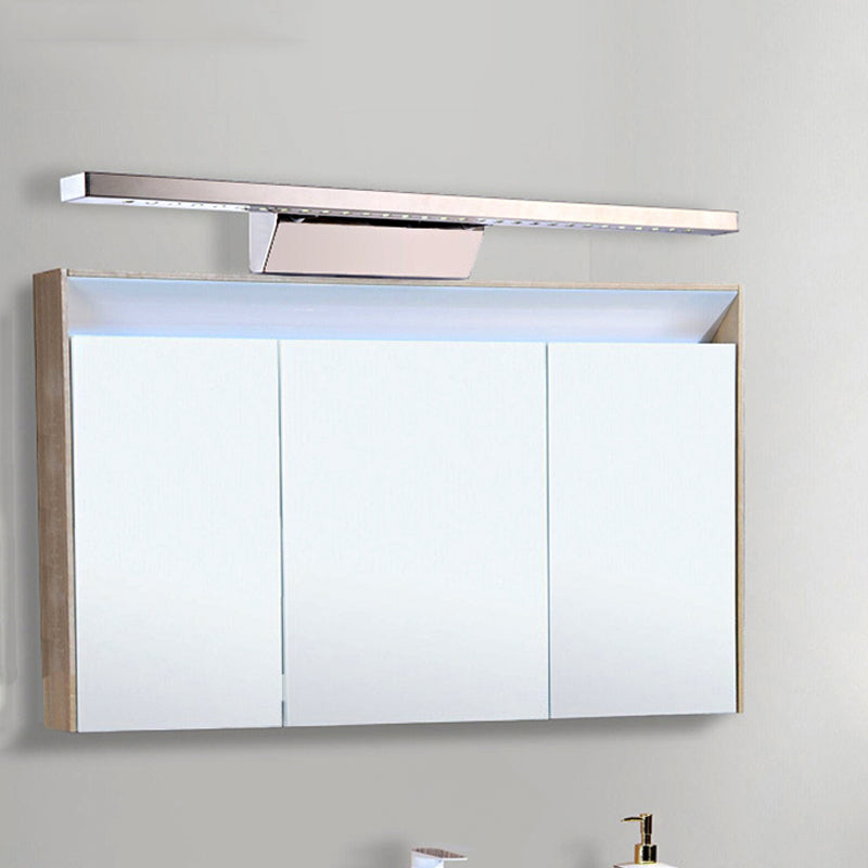 Siopsrl| Rectangular Interior Mirror Light Stainless Steel 16"/19.5" W LED Modern Wall-Mounted Light in Chrome, Warm/White Lighting