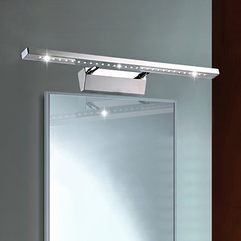 Siopsrl| Rectangular Interior Mirror Light Stainless Steel 16"/19.5" W LED Modern Wall-Mounted Light in Chrome, Warm/White Lighting