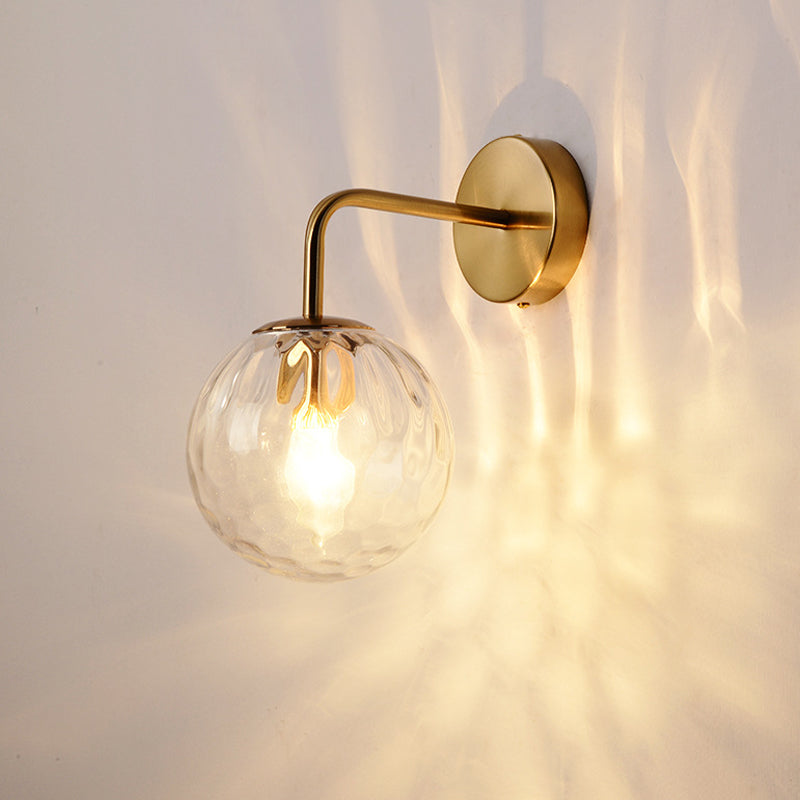 Siopsrl| Wall Light Modern Glass Globe Sconce Gold Finish