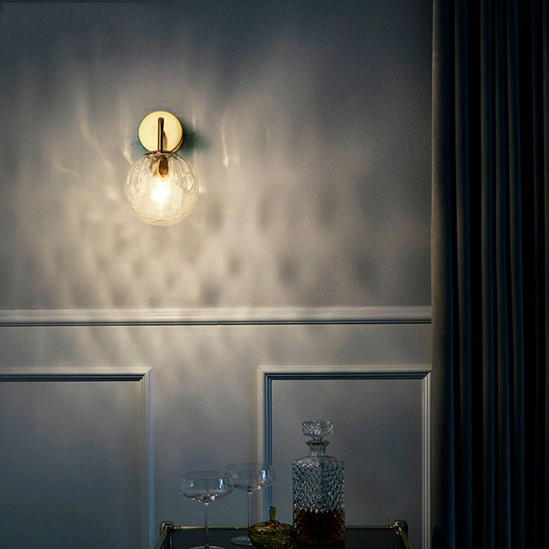 Siopsrl| Wall Light Modern Glass Globe Sconce Gold Finish