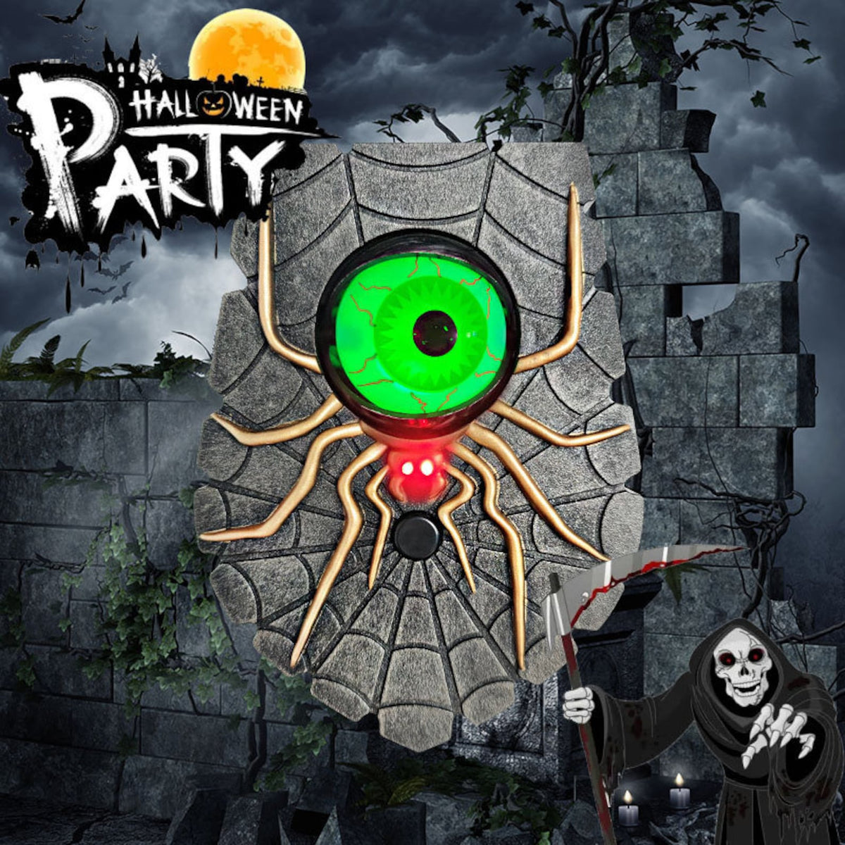 Siopsrl| Halloween New Spider Doorbell