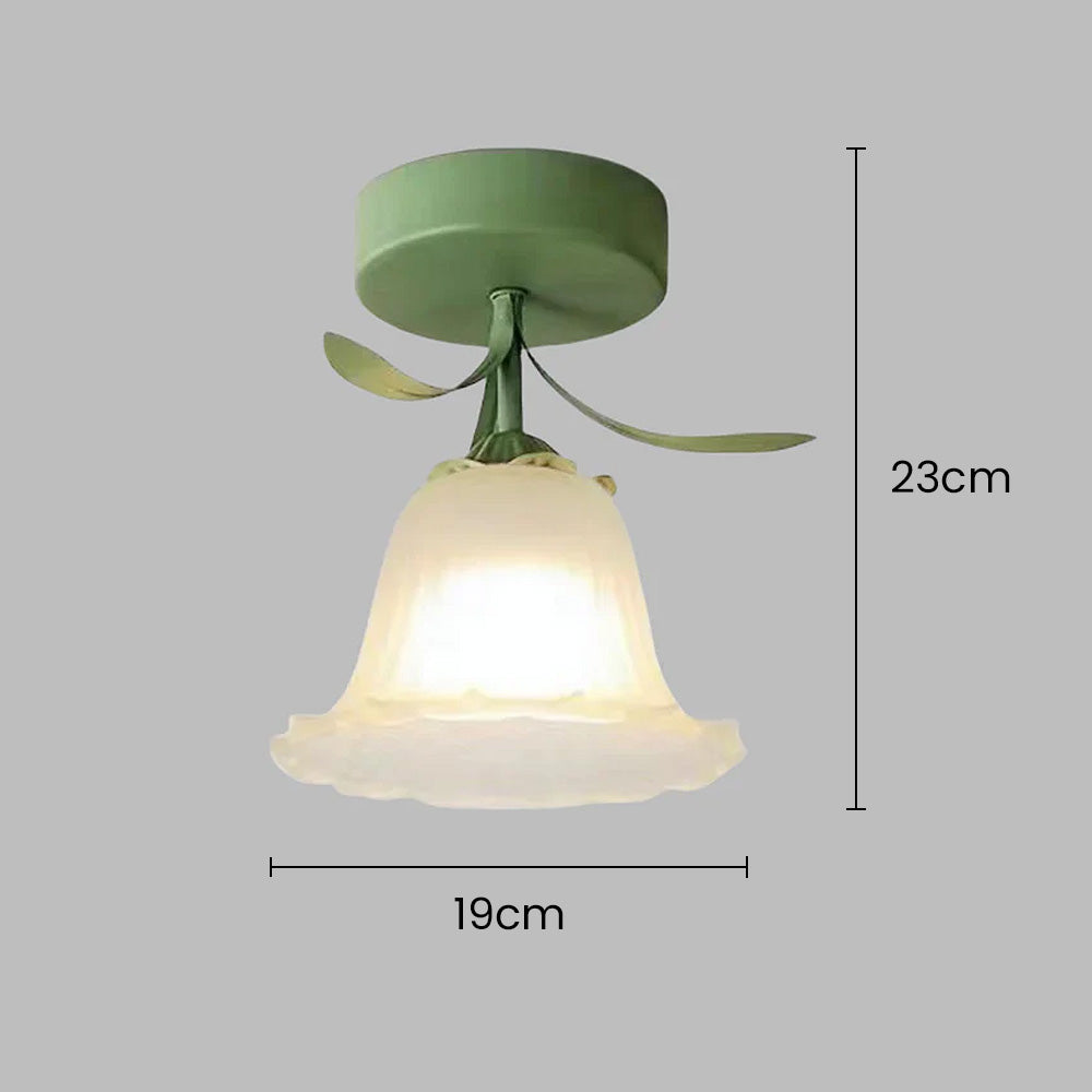 Siopsrl| Ceiling Light with Floral Glass Shade Design