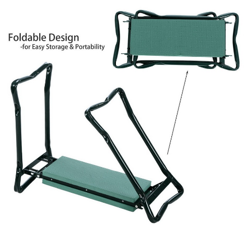 Siopsrl| Garden Stool with Bag – Collapsible Seat and Workspace for Gardening