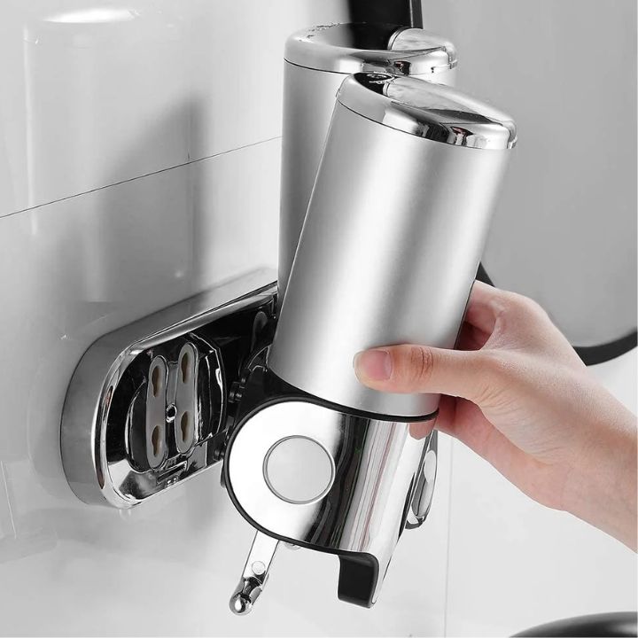 Siopsrl| Wall Mounted Soap Dispenser | SudsStation Bathroom Organizer | Stainless Steel & ABS | 16.9 fl oz | Set of 1–3