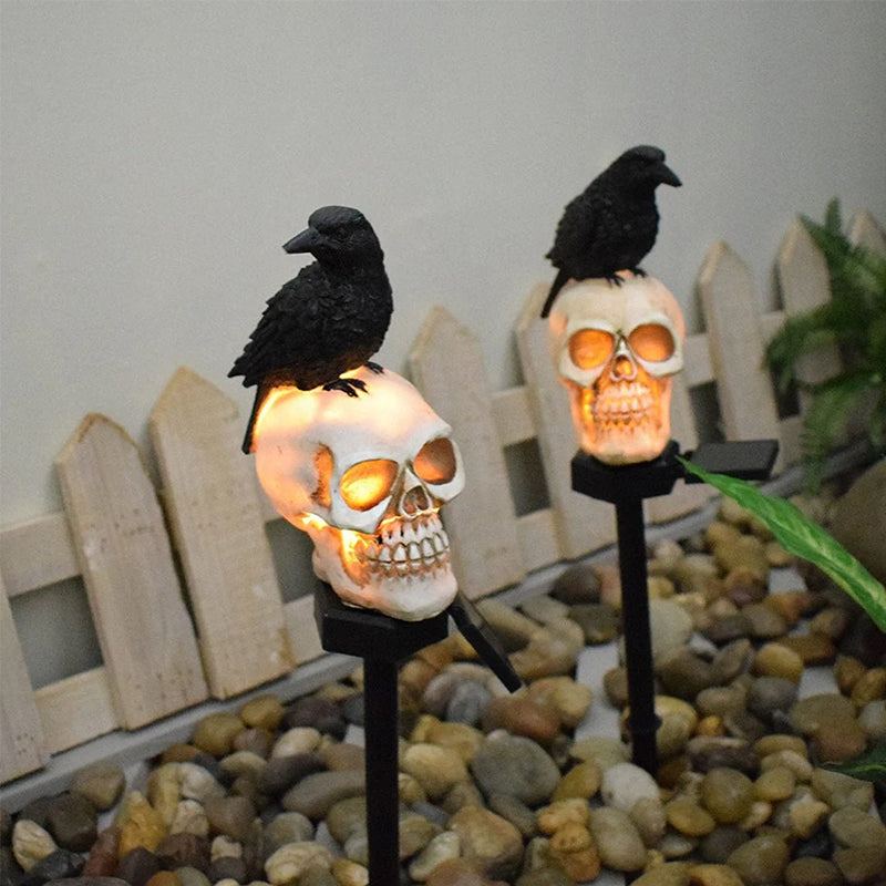 Siopsrl| Halloween Solar Skull Crow Decorative Lights