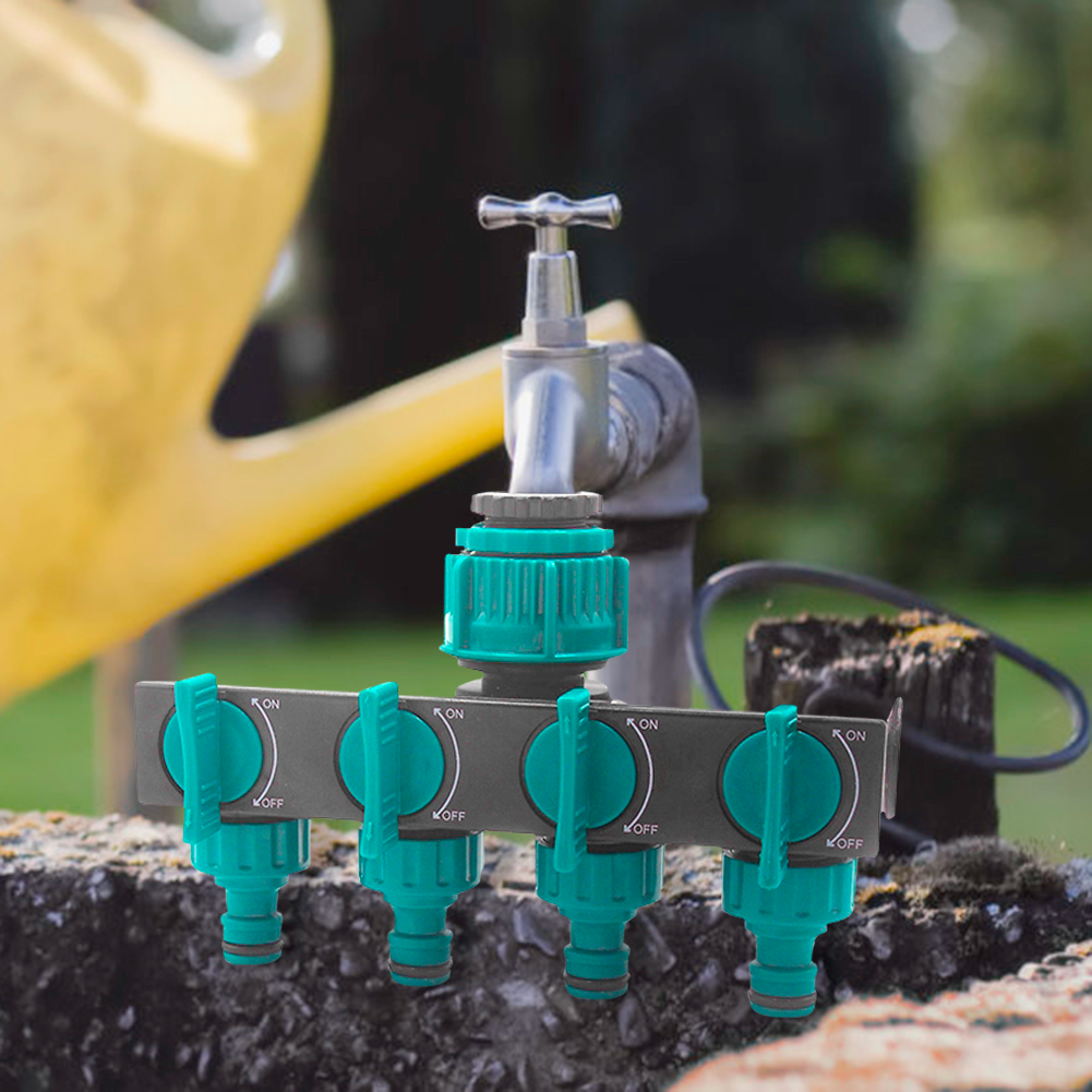 Siopsrl| Universal 4-way garden hose splitter – Adjustable faucet splitter