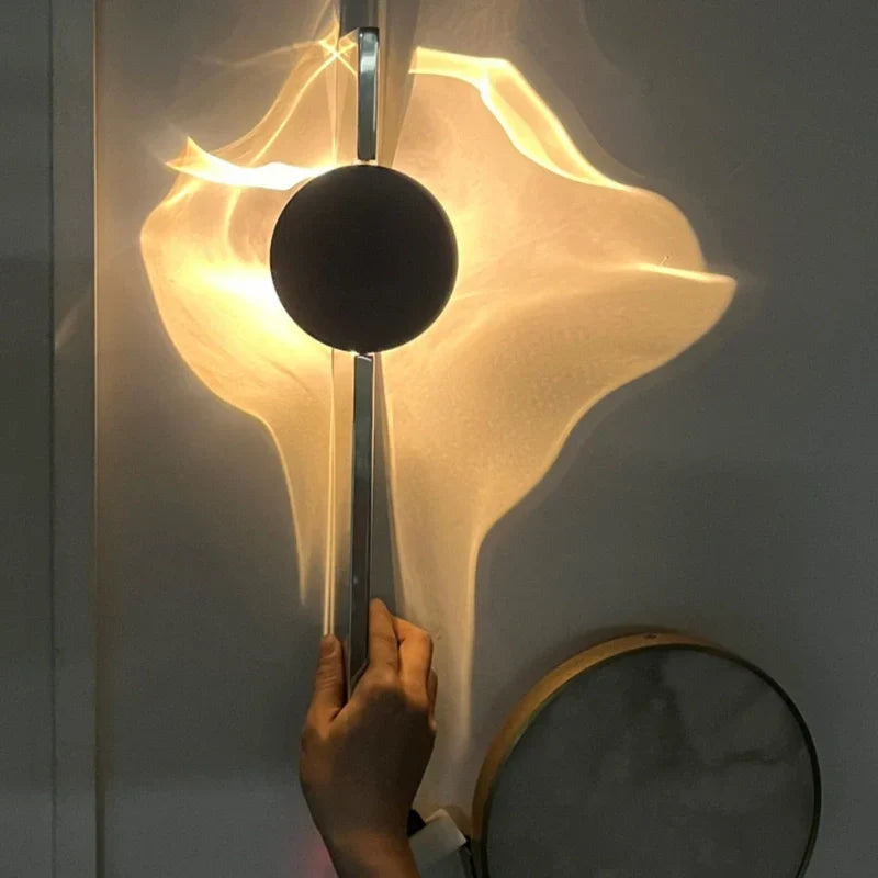 Rotatable Ripple-Light Wall Sconce with Aluminum and Stainless Steel