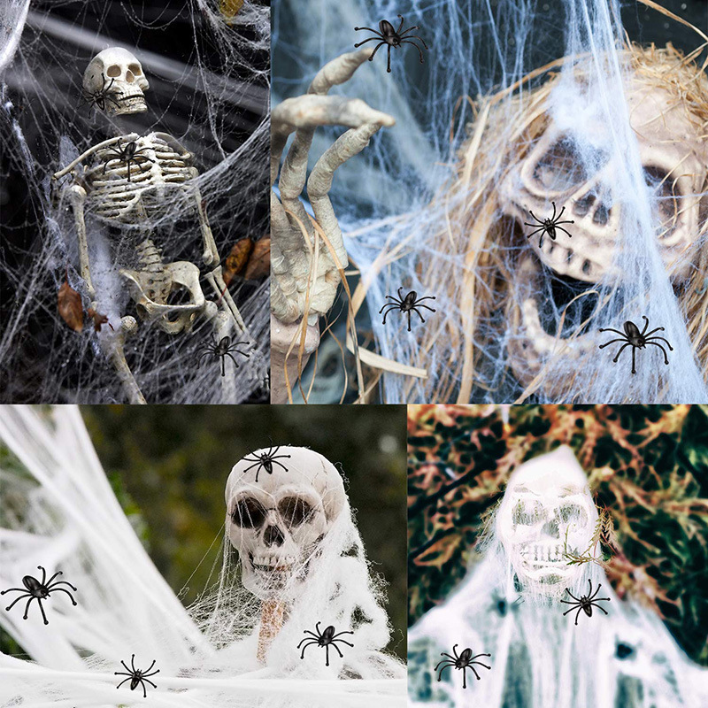Siopsrl| Halloween Spider Decorations, stretchable spider web