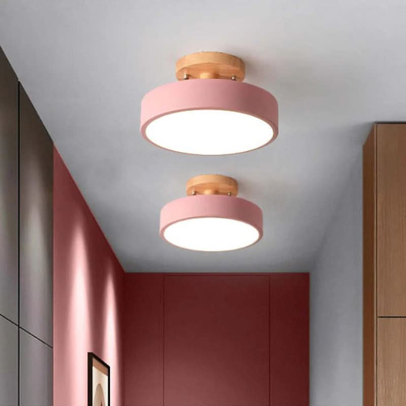 Siopsrl| Modern Wood LED Ceiling Light with Dimmable Function
