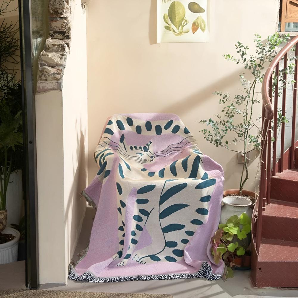Siopsrl| Artful She Tiger Throw Blanket