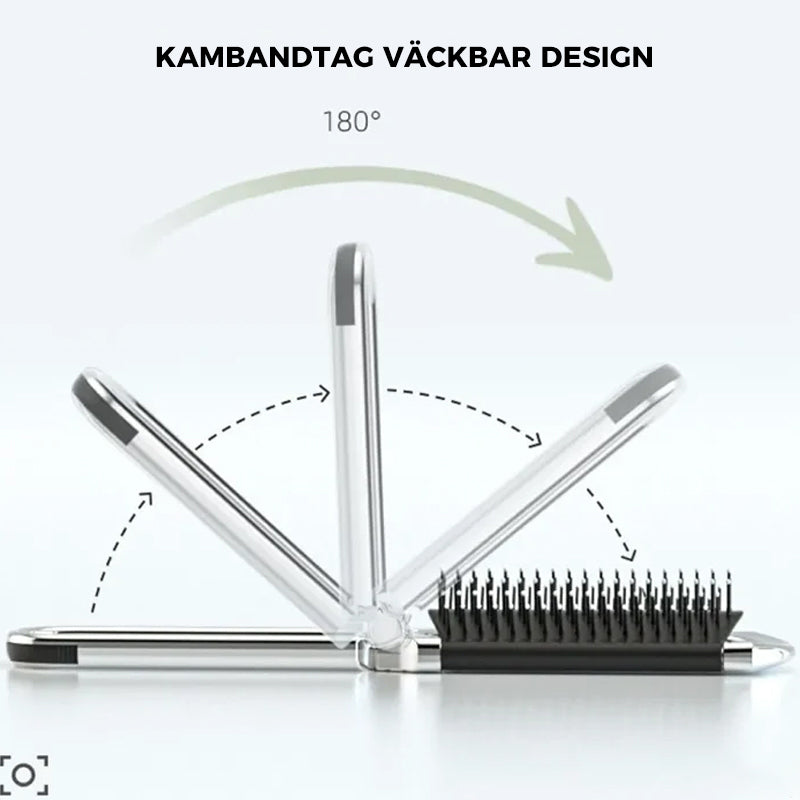 siopsrl | MirrorFlex Travel Mirror Hair Brush | Foldable & Compact | Practical Styling on the Go