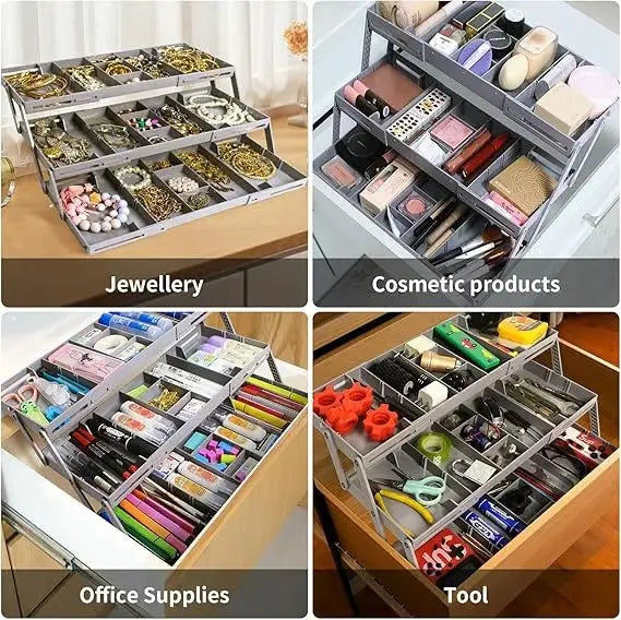 Siopsrl| 3-tier Smart Drawer Organizer – Makes optimal use of storage space