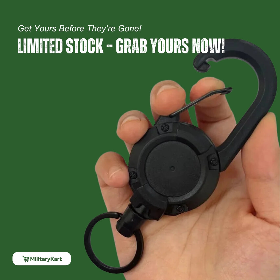 Siopsrl| Heavy-Duty Tactical Retractable Keychain – Multi-Use Outdoor Carabiner Tool