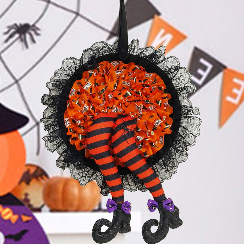 Siopsrl| Halloween Witch Long Leg Wreath