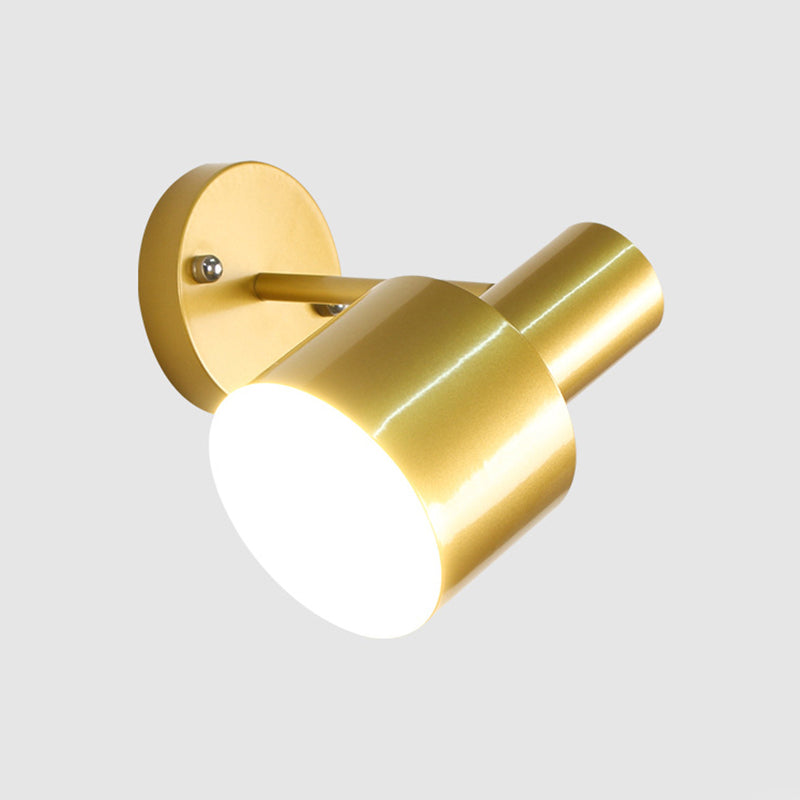 Siopsrl| Simplicity 1-Bulb Wall Lighting Gold/Rose Gold Cylinder Wall Light with Metal Shade for the Bedroom