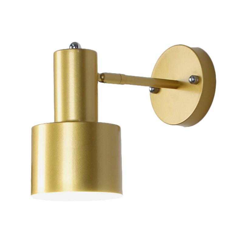 Siopsrl| Simplicity 1-Bulb Wall Lighting Gold/Rose Gold Cylinder Wall Light with Metal Shade for the Bedroom