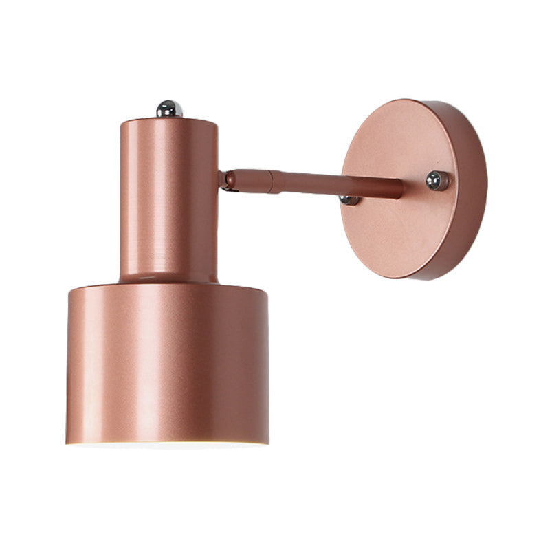 Siopsrl| Simplicity 1-Bulb Wall Lighting Gold/Rose Gold Cylinder Wall Light with Metal Shade for the Bedroom