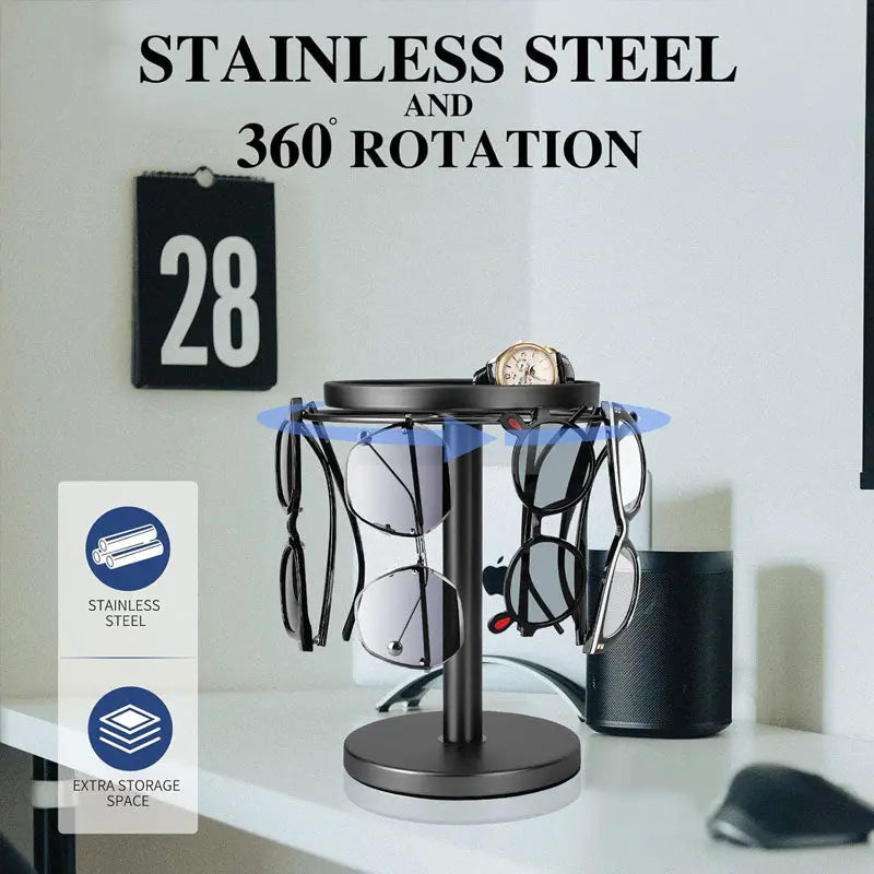 Siopsrl| 360° Redatable glasses stand – Stylish organizer for glasses & accessories