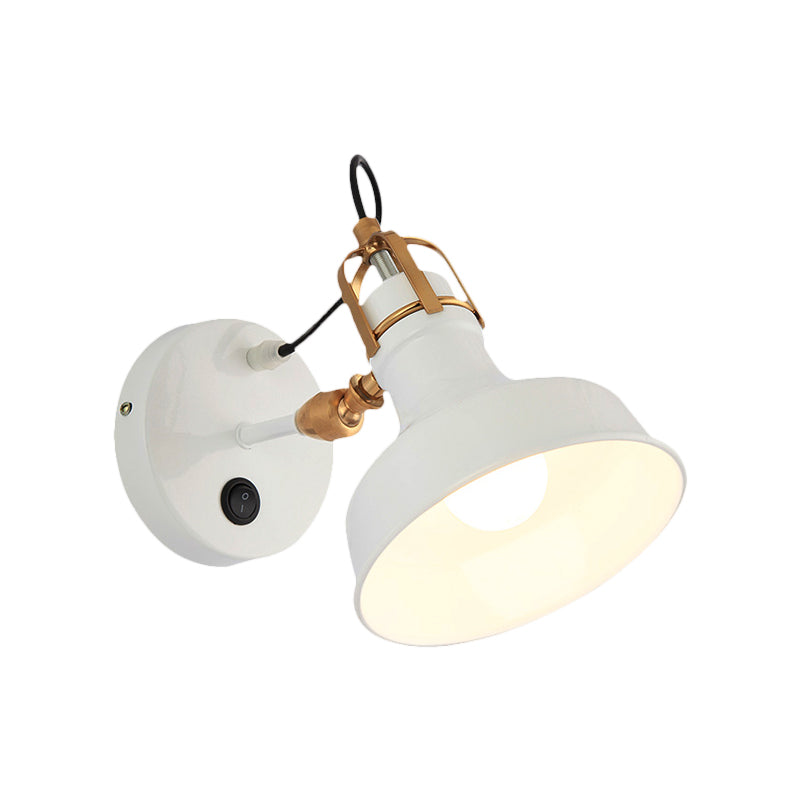 Siopsrl| White Barn Wall Sconces Lighting Contemporary Metallic 1 Light Wall Mounted Fixture with Switch