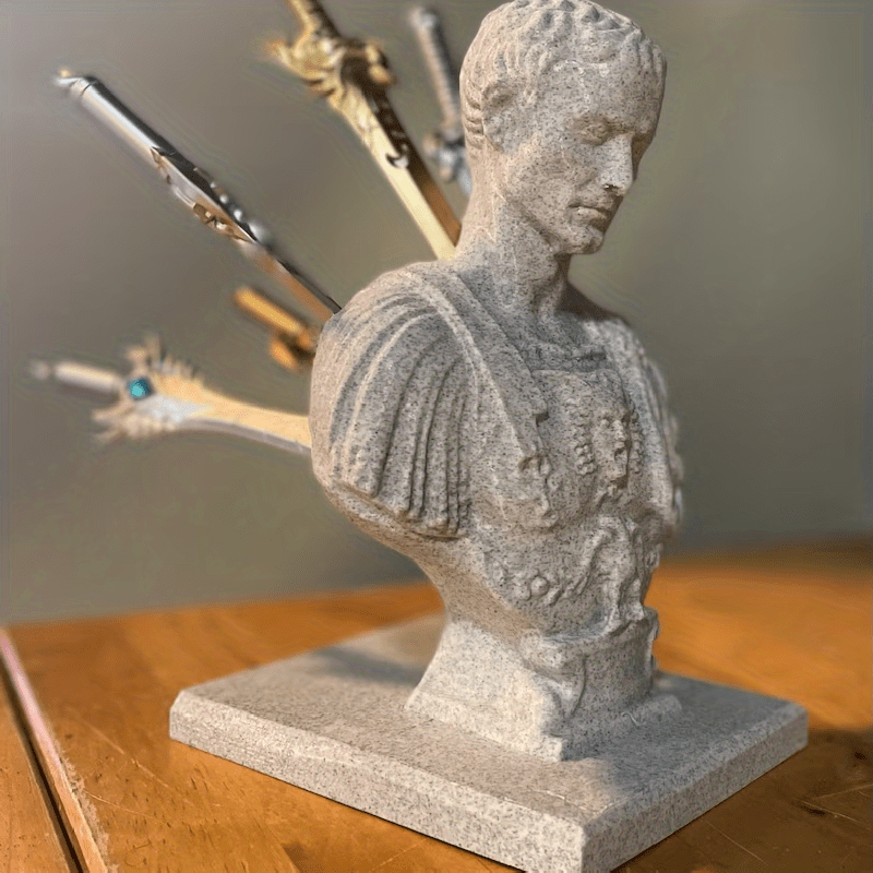 Siopsrl| Julius Caesar Desk Pen Holder Vintage History Office Accessory