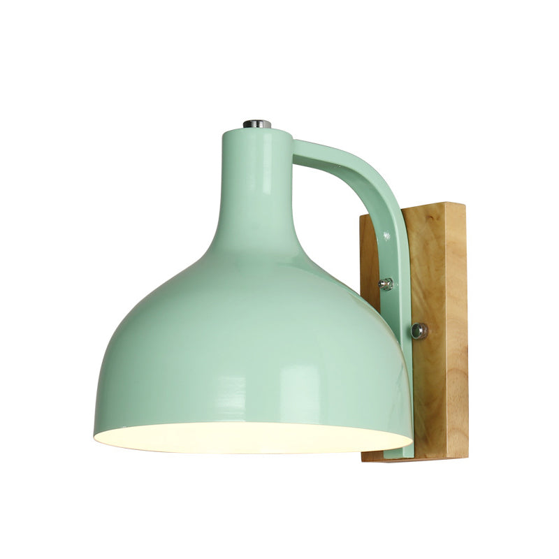 Siopsrl| Barn Shade Wall Mount Light Nordic Metal 1 Head 7.5" B White/Pink/Blue/Green Wall Lighting Fixture for Bedroom Nightstand