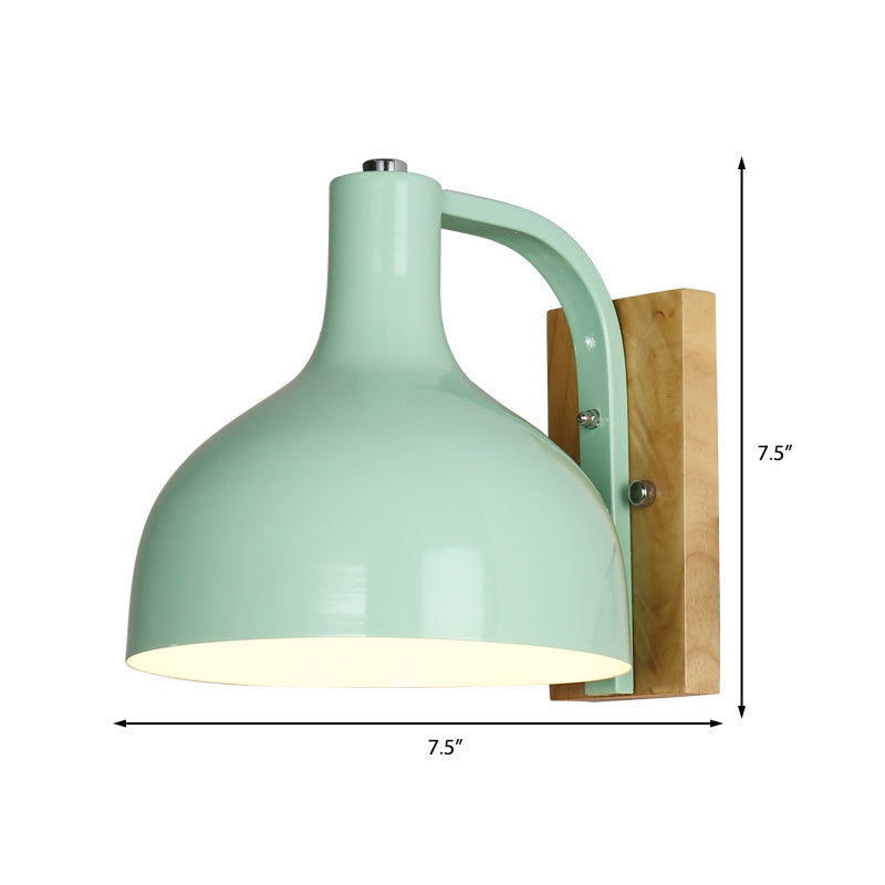 Siopsrl| Barn Shade Wall Mount Light Nordic Metal 1 Head 7.5" B White/Pink/Blue/Green Wall Lighting Fixture for Bedroom Nightstand