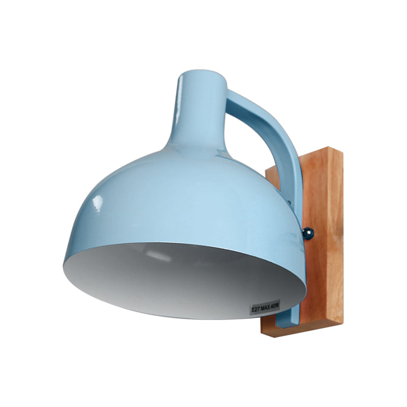 Siopsrl| Barn Shade Wall Mount Light Nordic Metal 1 Head 7.5" B White/Pink/Blue/Green Wall Lighting Fixture for Bedroom Nightstand