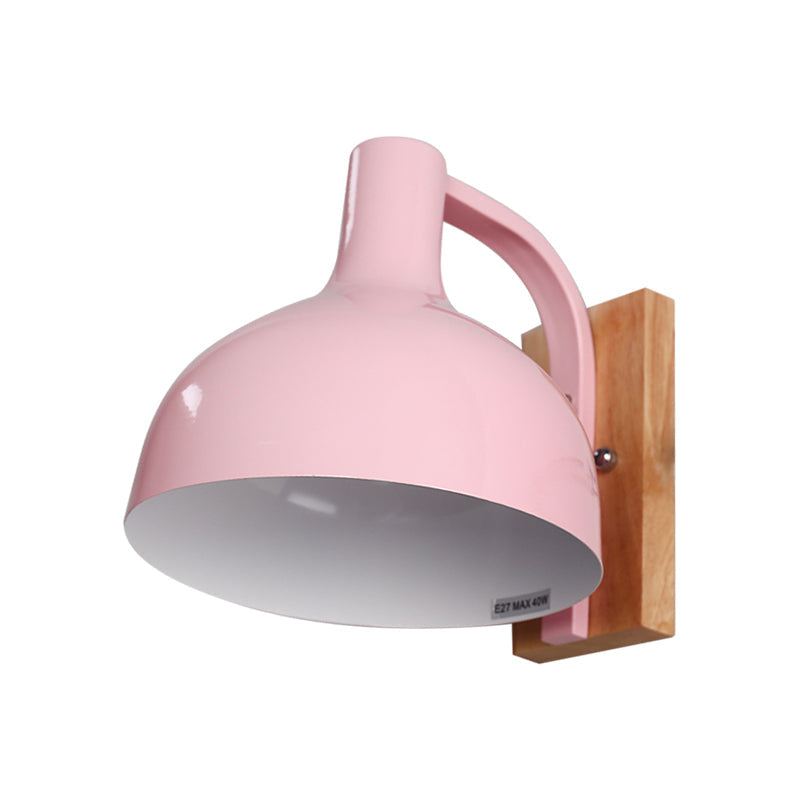 Siopsrl| Barn Shade Wall Mount Light Nordic Metal 1 Head 7.5" B White/Pink/Blue/Green Wall Lighting Fixture for Bedroom Nightstand