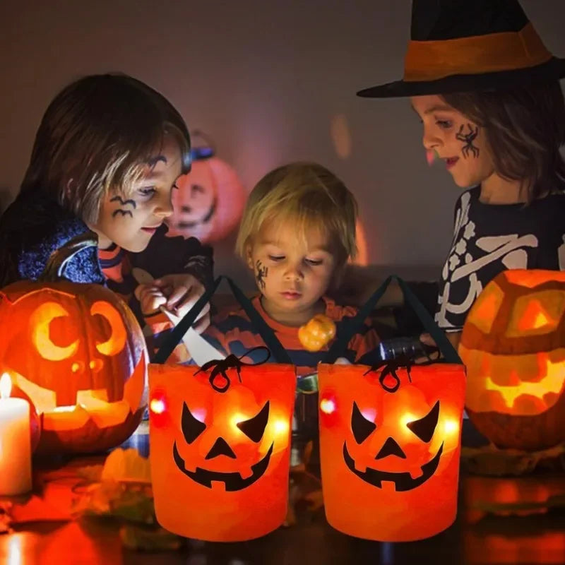 Siopsrl| Light Up Pumpkin Halloween Treat Bag