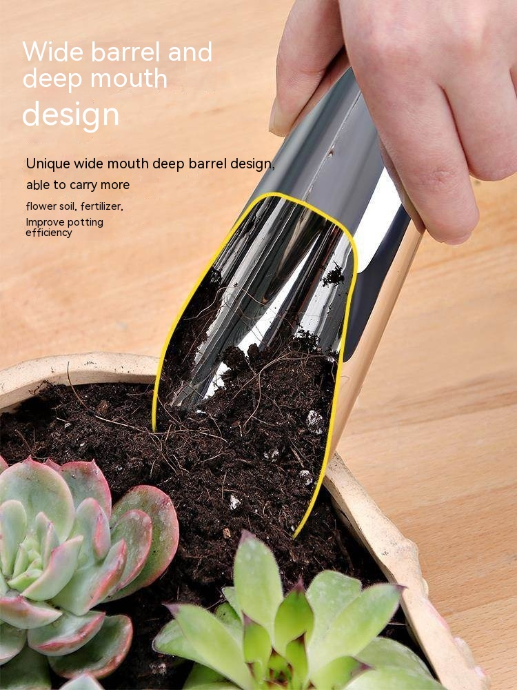 Siopsrl| Stainless Steel Scoop for Potting Soil – Robust Planting Scoop for Garden and Balcony