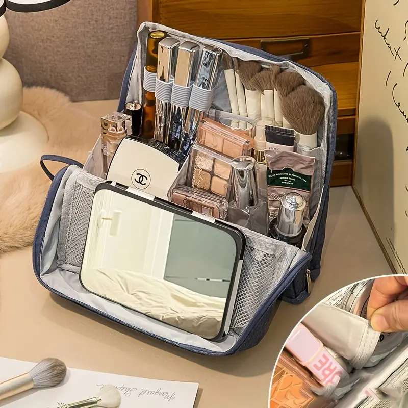 Siopsrl| Makeup Organizer Bag | Travel Cosmetic Case with Compartments | Waterproof & Structured Design