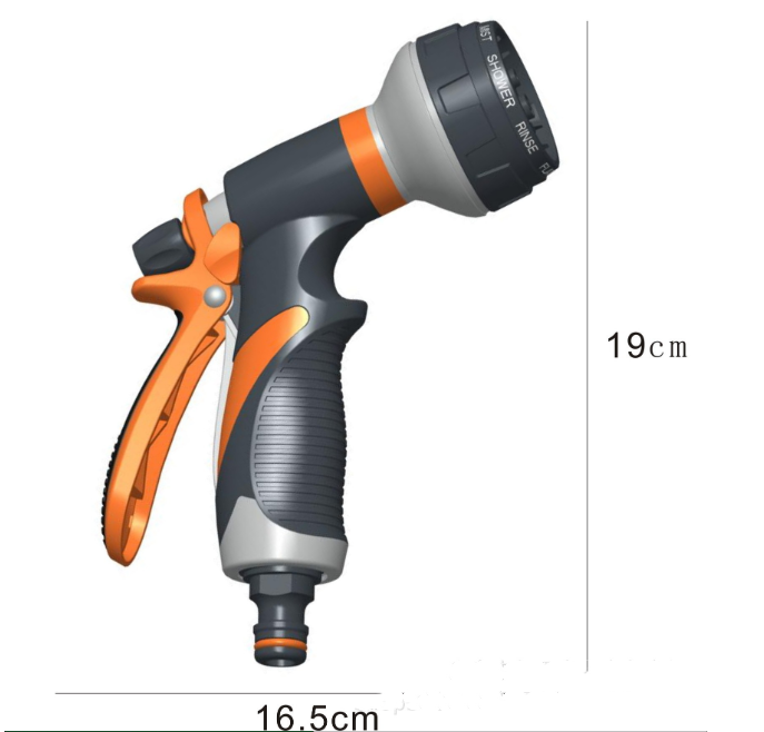 Siopsrl| Multi-functional garden spray nozzle with 9 spray patterns – Ergonomic spray nozzle for garden irrigation