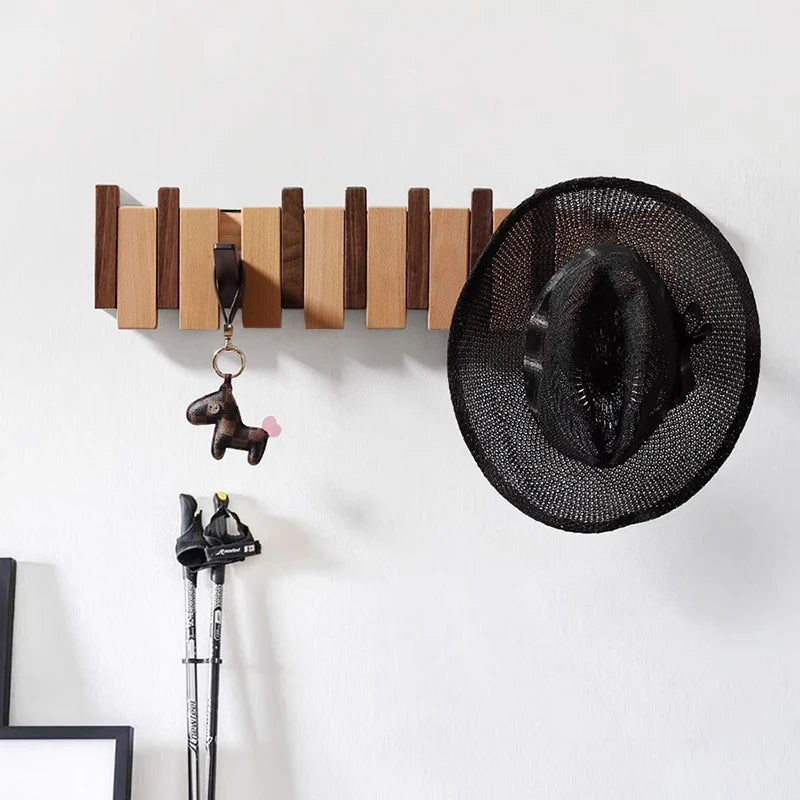 Siopsrl| Wooden Hanger with Convenient Folding Hooks