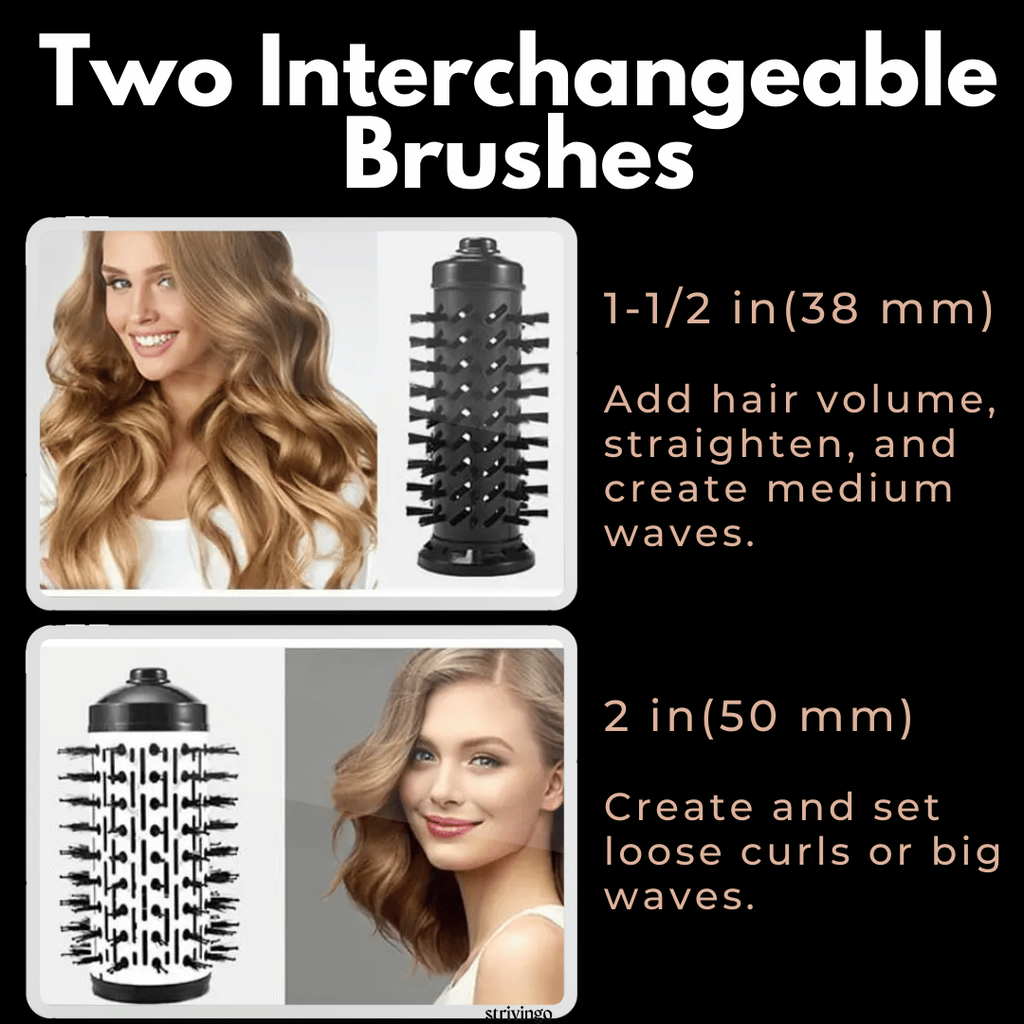 siopsrl | 3-in-1 Rotating Hair Dryer and Styler with Adjustable Temperature for Effortless Curls and Waves