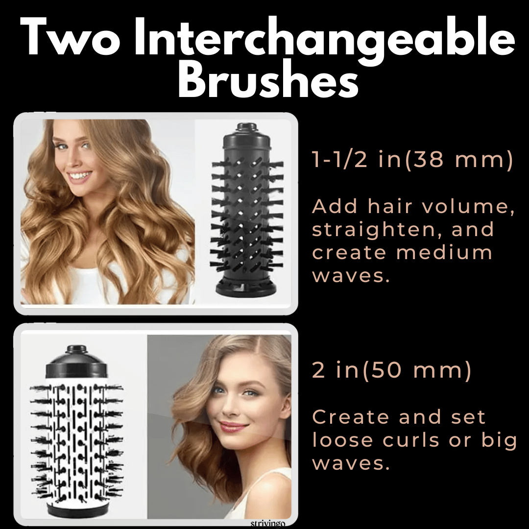 siopsrl | 3-in-1 Rotating Hair Dryer and Styler with Adjustable Temperature for Effortless Curls and Waves