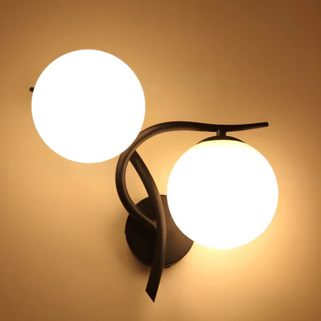 Siopsrl| Glass and Copper LED Wall Light with Warm White Glow