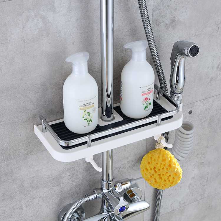 Siopsrl| Adjustable Bathroom Shampoo Lotion Tray Holder Organizer Shelves, Punch-free, Easy to Install, Strong Load-Bearing, for Bathroom Storage