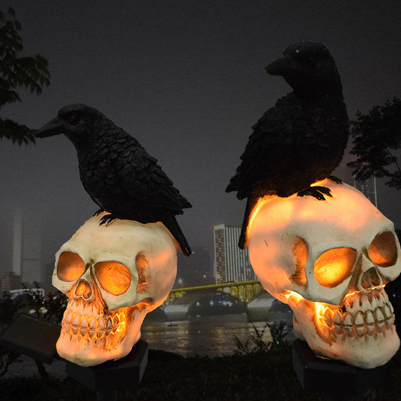 Siopsrl| Halloween Solar Skull Crow Decorative Lights