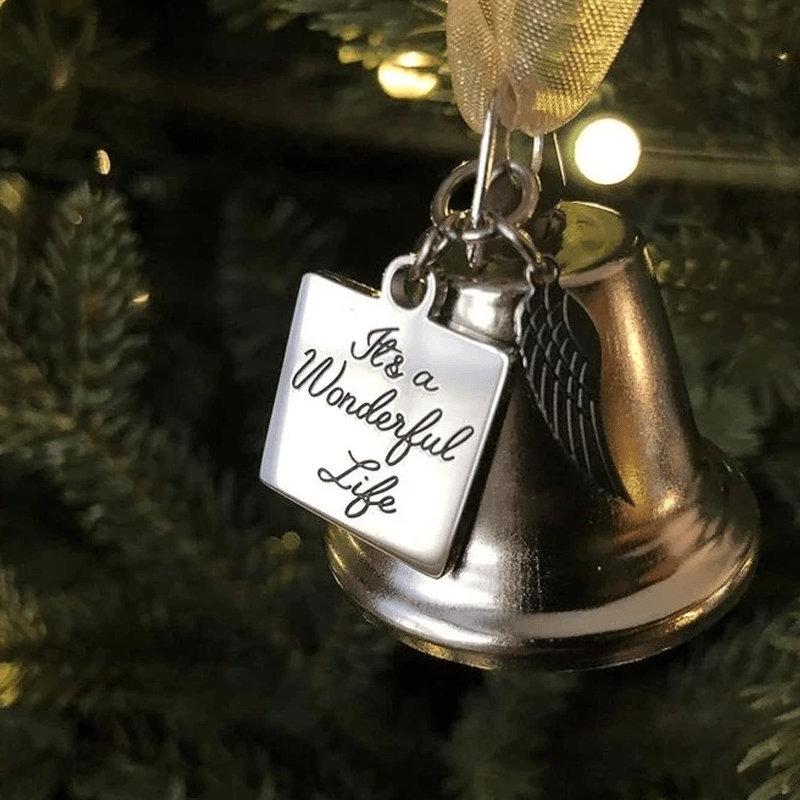 Christmas Tree Memorial Ornaments Angel Wings Bell Pendant Hanging Decoration | Siopsrl