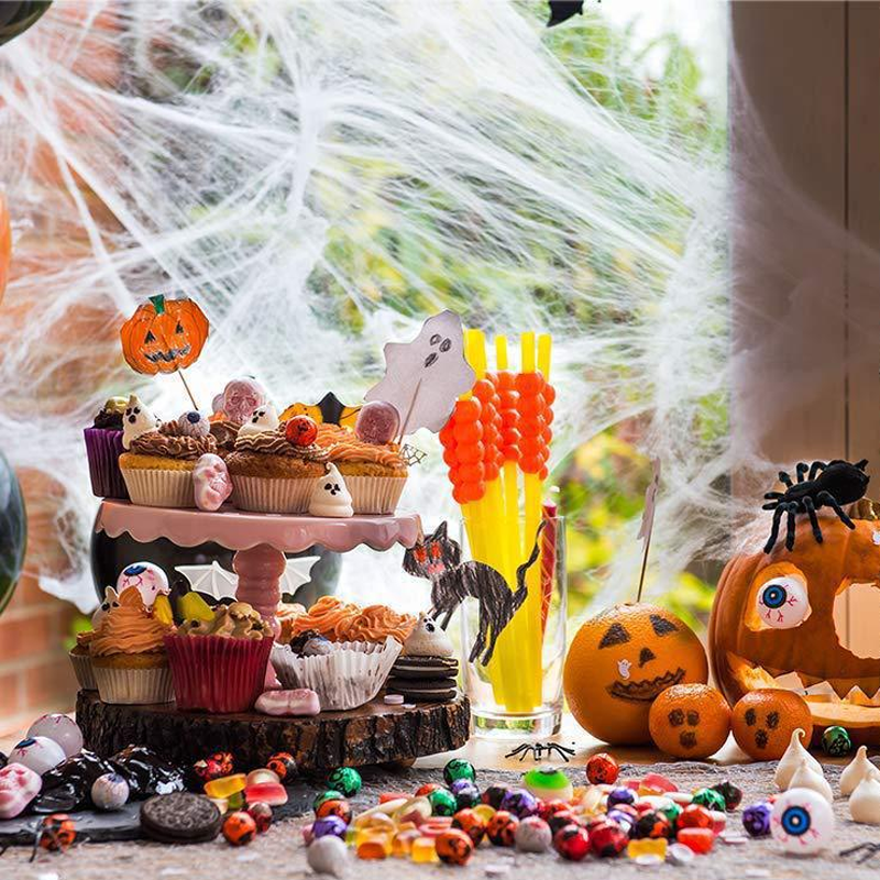 Siopsrl| Halloween Spider Decorations, stretchable spider web