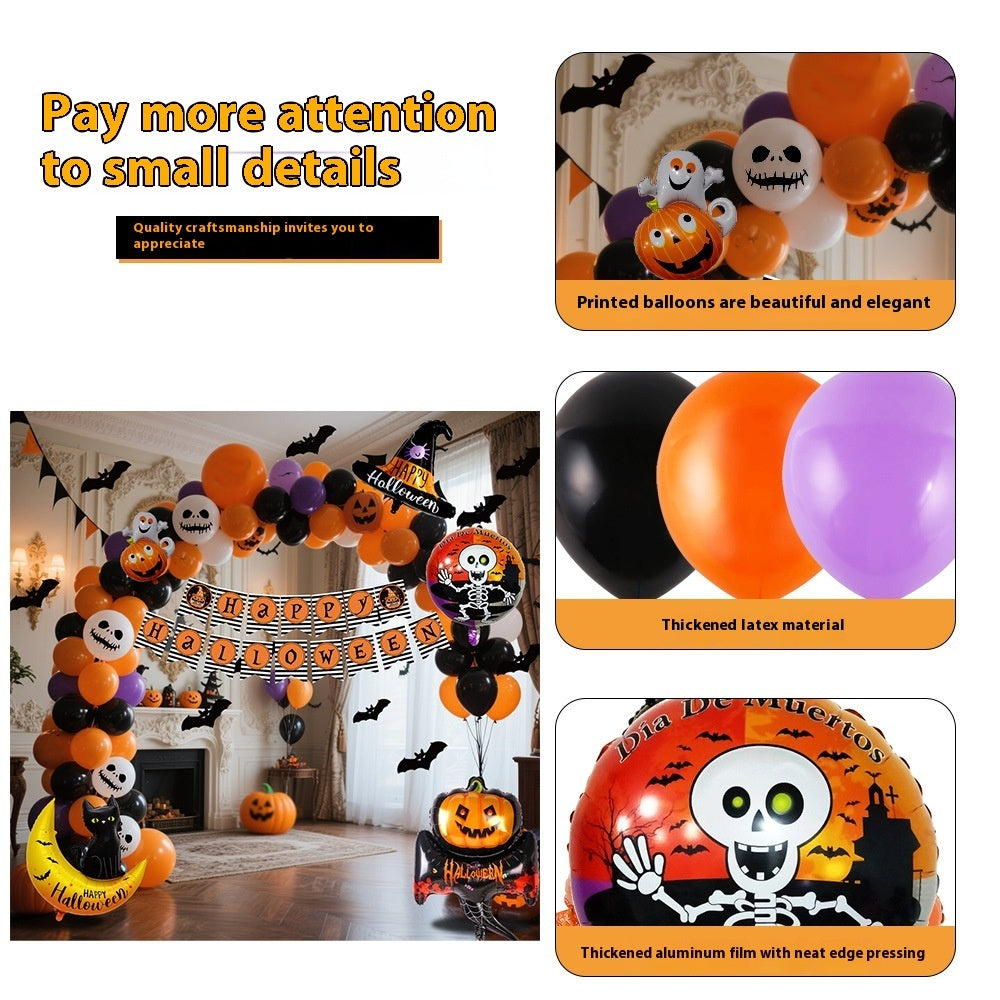 Siopsrl| Halloween Balloon Set – Black Orange Purple with Pumpkin Print