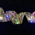 Siopsrl| LED Lights Hot Stamping Double-layer Ribbon Christmas Decorations