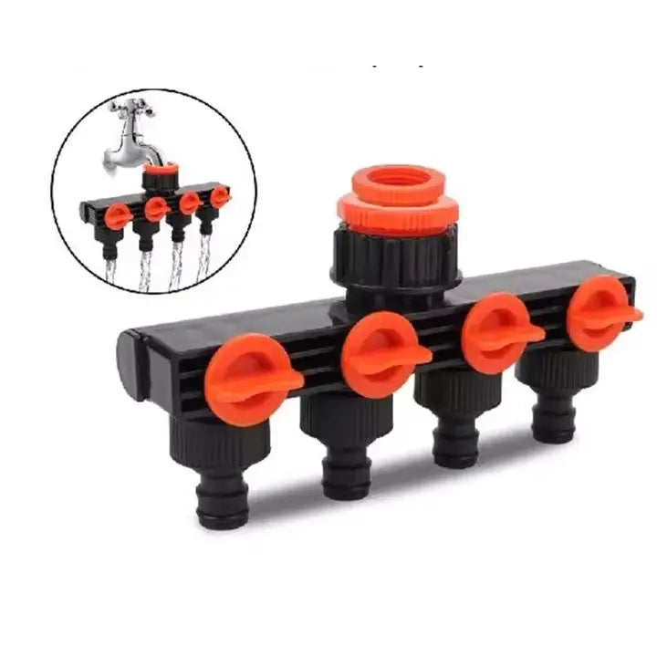 Siopsrl| 4-Way Garden Hose Connector – Efficient Watering for Your Garden