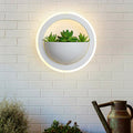 Siopsrl| Acrylic White Wall Lamp Round/Rectangular/Diamond LED Industrial Plant Wall Lighting Fixture in Warm/White Light