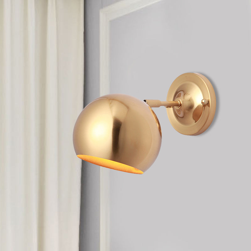 Siopsrl| Brass 1 Lightbulb Wall Lamp Sconces Loft Style Metal Globe Shade Wall Mounted Lamp for Dining Room